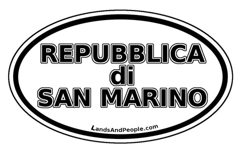 Repubblica di San Marino Flag Sticker Oval
