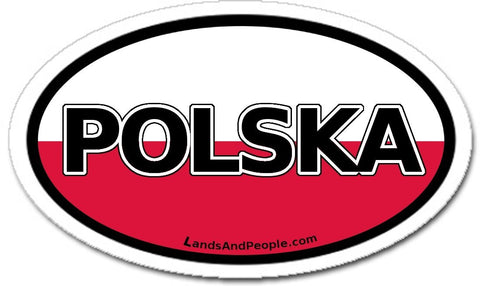 Polska Poland in Polish Sticker Oval