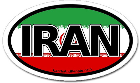 Iran Flag Sticker Oval