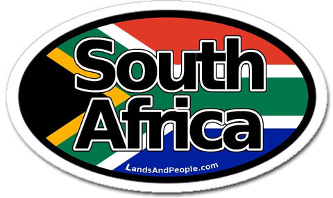 South Africa Flag Car Sticker Oval