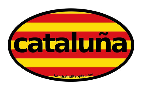 Cataluña Catalonia in Spanish Flag Car Bumper Sticker Decal Oval