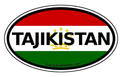 Tajikistan Flag Sticker Oval