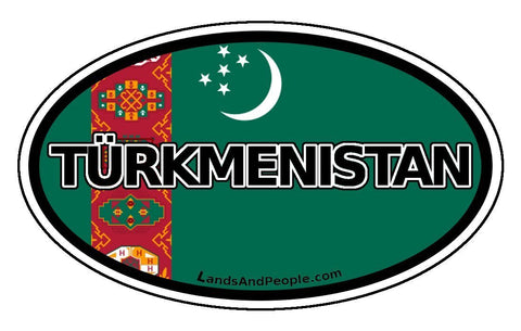 Türkmenistan Turkmenistan Flag Sticker Oval