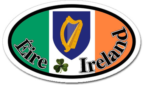 Éire Ireland Irish Flag Car Sticker Decal Oval