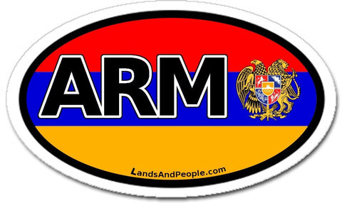 Armenia Flag ARM Car Bumper Sticker Oval