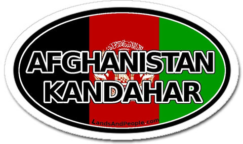 Afghanistan Kandahar Flag Sticker Oval