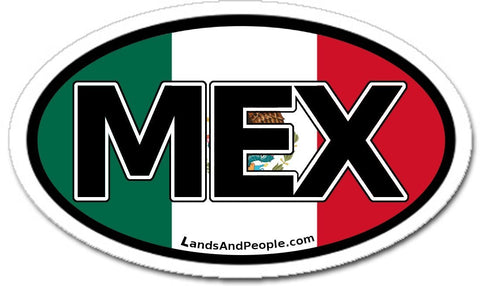 MEX Mexico Flag Car Bumper Sticker Decal