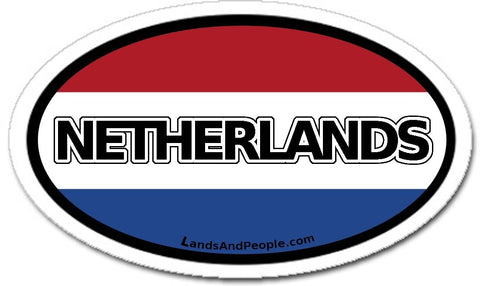 Netherlands Flag Sticker Oval