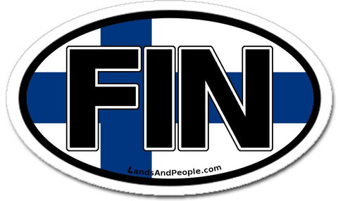 FIN Finland Flag Sticker Oval