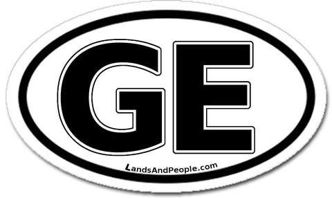 GE Republic of Georgia Sticker Oval Black and White