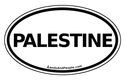 Palestine Car Sticker Oval Black and White