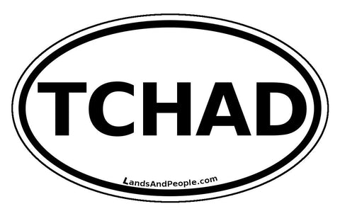 Tchad Chad Sticker Oval Black and White