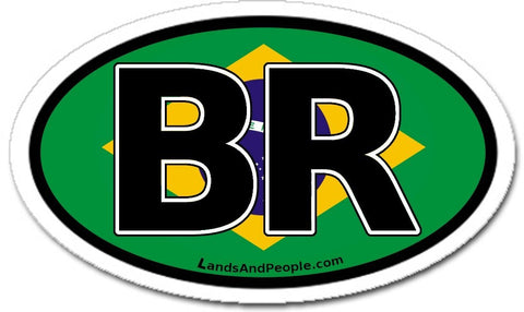 BR Brazil Flag Car Bumper Sticker Decal