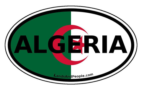 Algeria Flag Sticker Oval