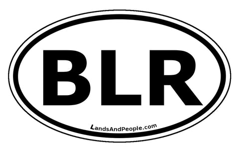 Belarus BLR Car Bumper Sticker Decal Oval Black and White