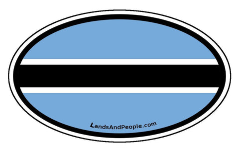 Botswana Flag Sticker Oval
