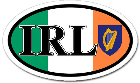 IRL Ireland Irish Harp Flag Car Sticker Decal Oval