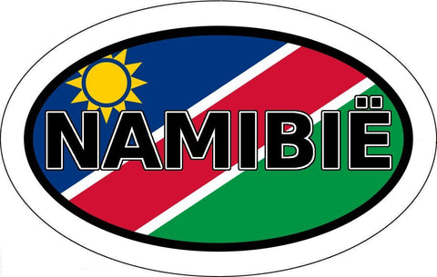 Namibië in Afrikaans Namibia Flag Car Bumper Sticker Oval