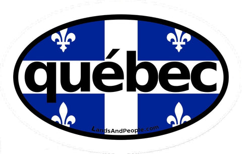 Québec Flag Car Bumper Sticker Vinyl Oval