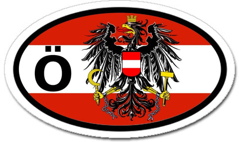 Austrian Eagle Ö for Österreich Car Bumper Sticker Oval