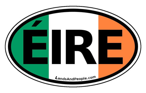 Éire Ireland Irish Flag Car Sticker Decal Oval