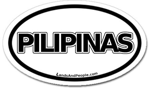 Pilipinas Philippines Sticker Oval Black and White