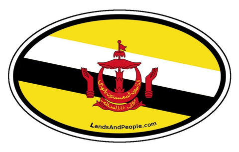 Brunei Flag Sticker Oval