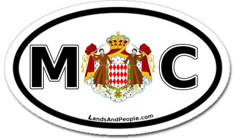 MC Monaco Coat of Arms Sticker Oval