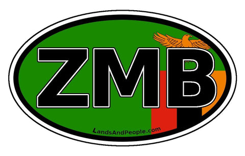 ZMB Zambia Flag Sticker Oval