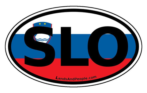 SLO Slovenia Flag Car Bumper Sticker Oval