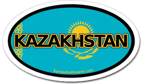 Kazakhstan Flag Sticker Oval