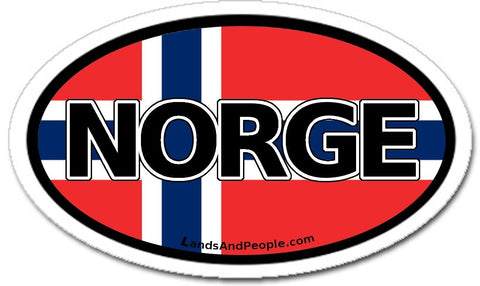 Norge Norway Flag Car Sicker Decal Oval