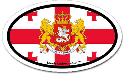 Republic of Georgia Flag Sticker Oval