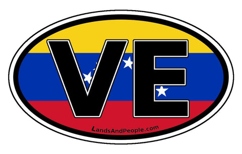 VE Venezuela Flag Car Bumper Sticker Decal