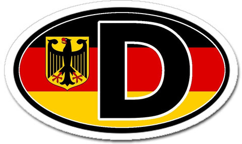 D Germany Flag Sticker Oval with German Eagle