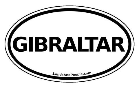 Gibraltar Sticker Decal Oval Black and White