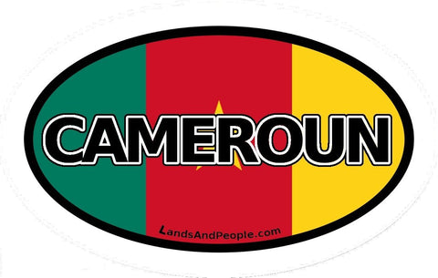 Cameroun Cameroon in French Sticker Oval