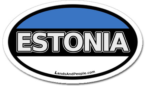 Estonia Estonian Flag Car Sticker Decal Oval