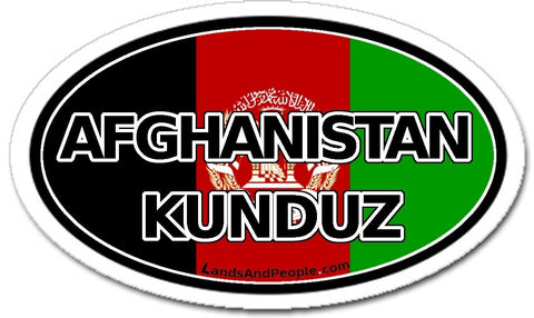 Afghanistan Kunduz Flag Sticker Oval