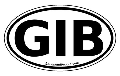 GIB Gibraltar Sticker Decal Oval Black and White