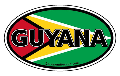 Guyana Flag Car Bumper Sticker Decal