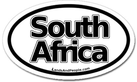 South Africa Car Sticker Oval Black and White
