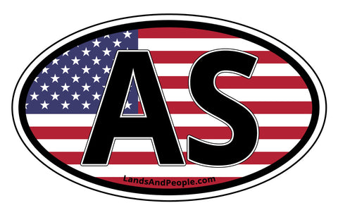 AS American Samoa Car Bumper Sticker Decal