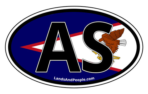 AS American Samoa Car Bumper Sticker Decal