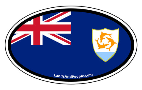 Anguilla Flag Car Bumper Sticker Decal