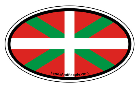 Basque Flag Car Bumper Sticker Oval