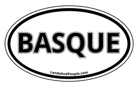 Basque Bumper Sticker Oval Black and White