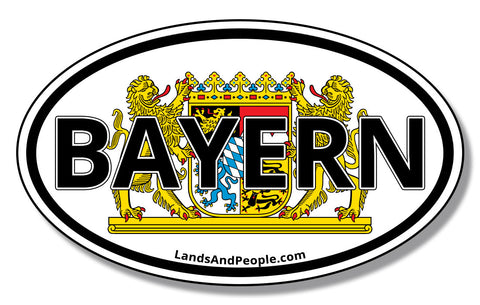 Bayern Bavaria in German Coat of Arms Sticker Oval