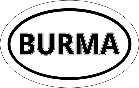 Burma Sticker Oval Black and White