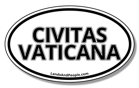 Civitas Vaticana, Vatican City in Latin, Car Sticker Oval